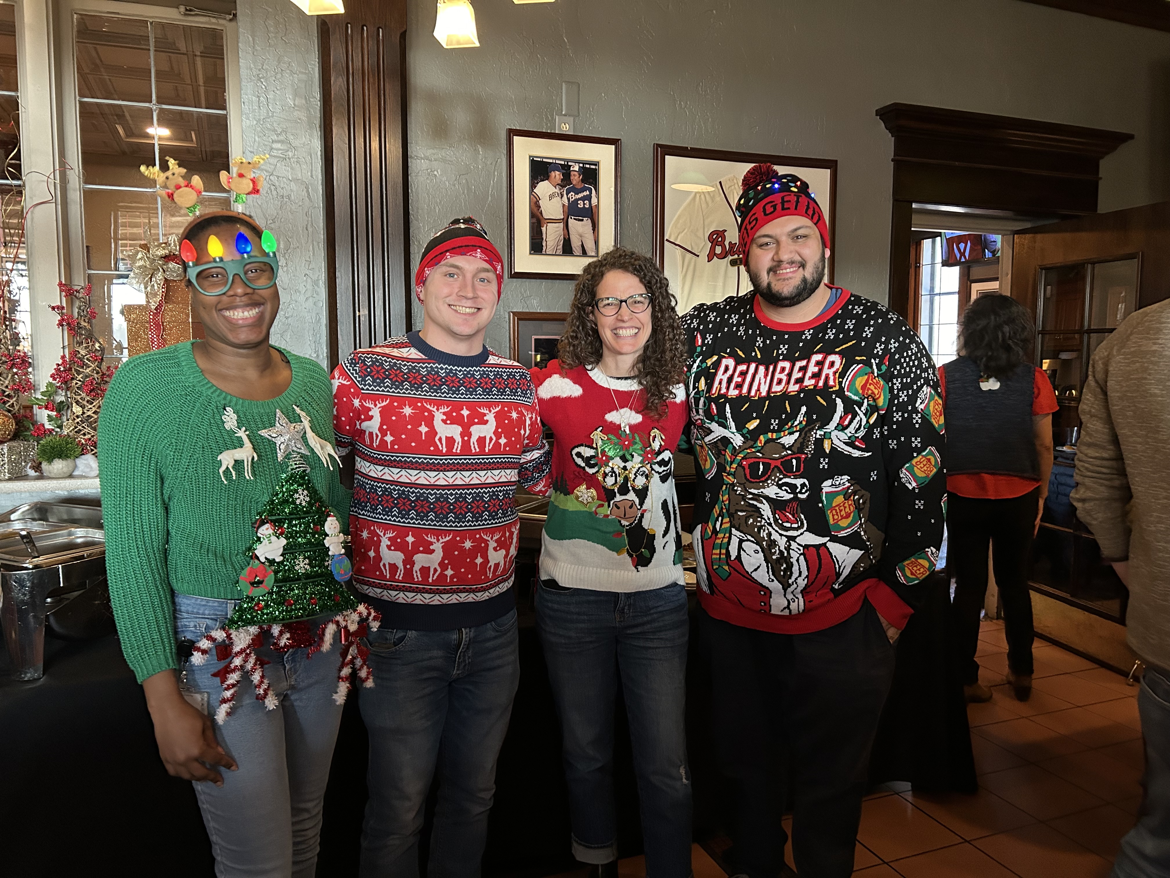 2nd place in a two-team ugly sweater contest. Nailed it!