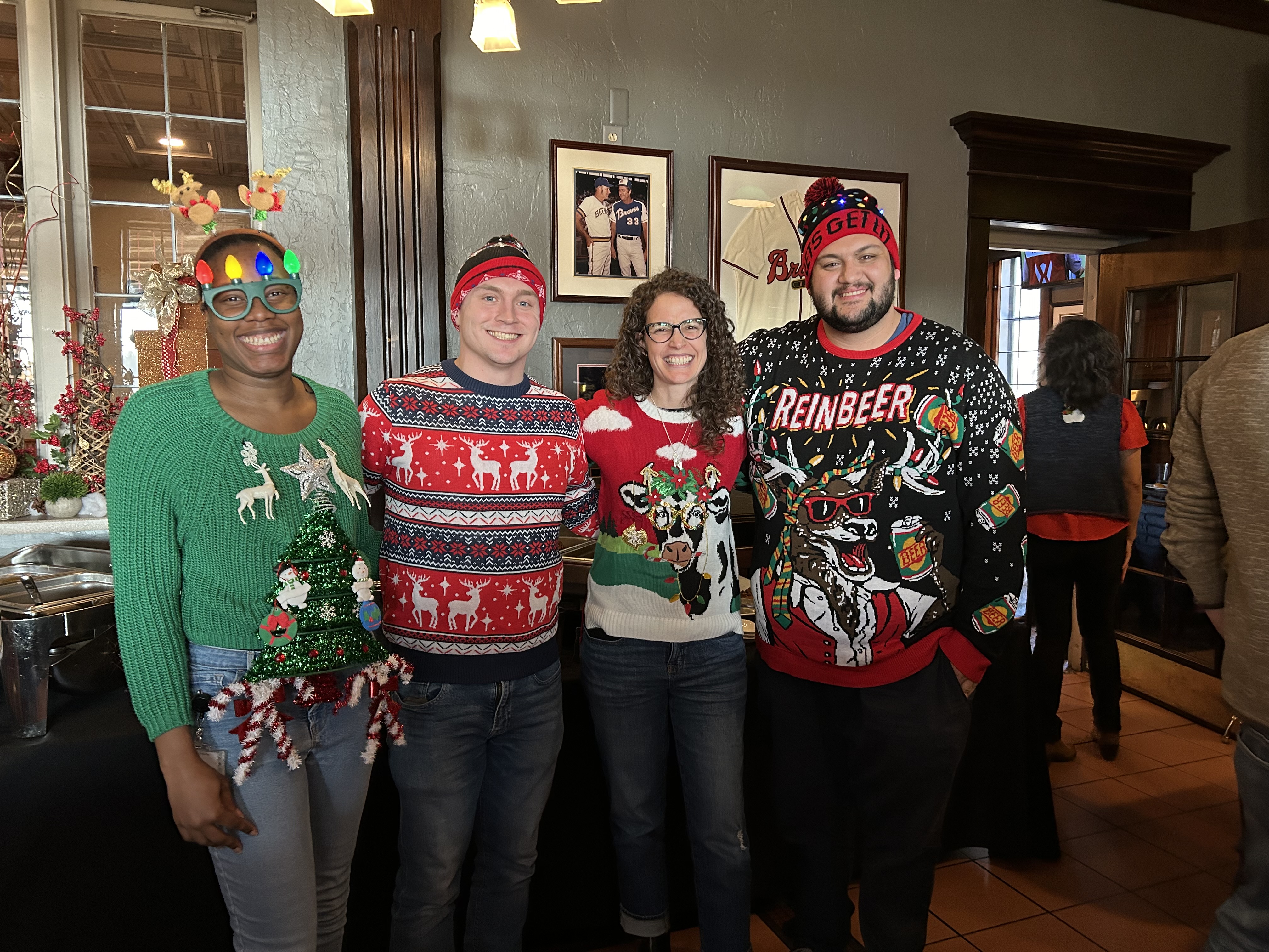  2nd place in a two-team ugly sweater contest. Nailed it